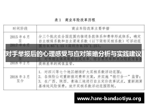 对手举报后的心理感受与应对策略分析与实践建议 对手举报后的心理感受与应对策略分析与实践建议